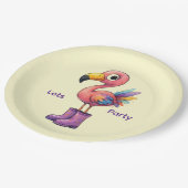 WHIMSICAL FLAMINGO ペーパープレート (アングル)