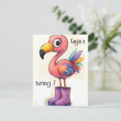 WHIMSICAL FLAMINGO DIGITAL DOWNLOAD INVITATION 招待状 (スタンド正面)