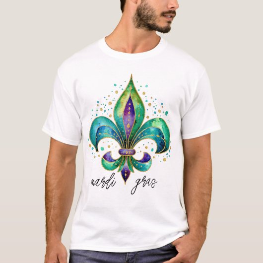 Whimsical Fleur De Lis For Mardi Gras Tシャツ (正面)