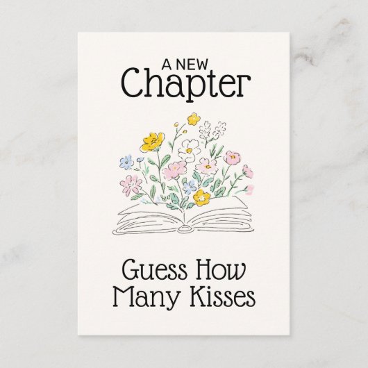 Whimsical Floral A New Chapter Bridal Shower  エンクロージャーカード (正面)