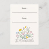 Whimsical Floral A New Chapter Bridal Shower  エンクロージャーカード (裏面)