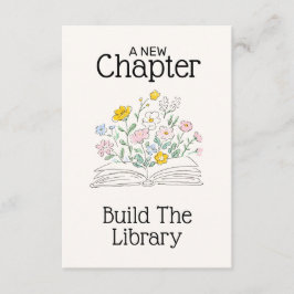 Whimsical Floral A New Chapter Bridal Shower  エンクロージャーカード