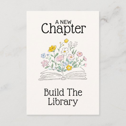 Whimsical Floral A New Chapter Bridal Shower  エンクロージャーカード (正面)