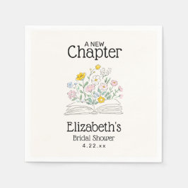 Whimsical Floral A New Chapter Bridal Shower  スタンダードカクテルナプキン