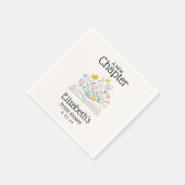 Whimsical Floral A New Chapter Bridal Shower  スタンダードカクテルナプキン (角)