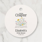 Whimsical Floral A New Chapter Bridal Shower  フェイバータグ (裏面)