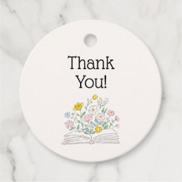 Whimsical Floral A New Chapter Bridal Shower  フェイバータグ