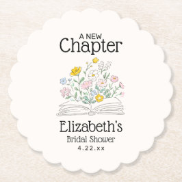 Whimsical Floral A New Chapter Bridal Shower  ペーパーコースター
