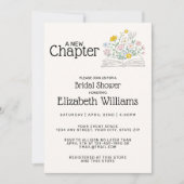 Whimsical Floral A New Chapter Bridal Shower  招待状 (正面)