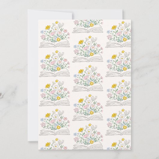 Whimsical Floral A New Chapter Bridal Shower  招待状 (裏面)