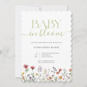 Whimsical Floral Baby in Bloom Shower 招待状 (正面)