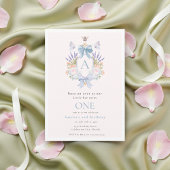 Whimsical Floral Bee Watercolor 1st Birthday 招待状