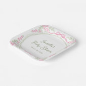 Whimsical Floral Bow Baby Shower  ペーパープレート (傾斜あり)