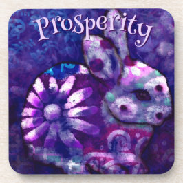 Whimsical Floral Bunny Rabbit Personalized コースター