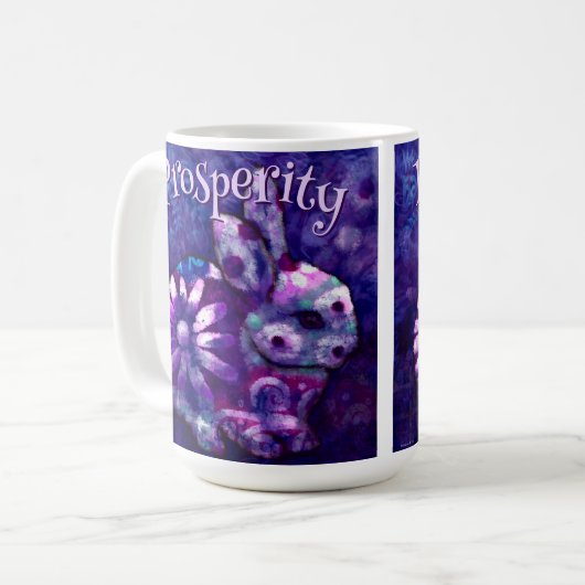 Whimsical Floral Bunny Rabbit Personalized コーヒーマグカップ (正面左)