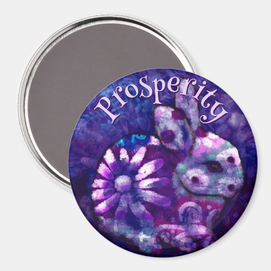 Whimsical Floral Bunny Rabbit Personalized マグネット (正面/裏面)