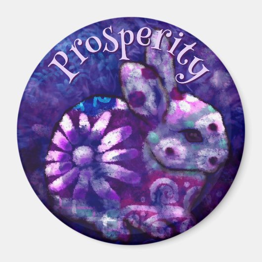 Whimsical Floral Bunny Rabbit Personalized マグネット (正面)