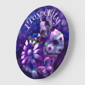 Whimsical Floral Bunny Rabbit Personalized ラージ壁時計 (傾斜)