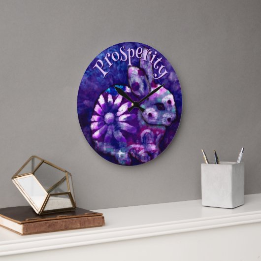 Whimsical Floral Bunny Rabbit Personalized ラージ壁時計 (オフィス)