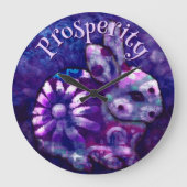 Whimsical Floral Bunny Rabbit Personalized ラージ壁時計 (正面)