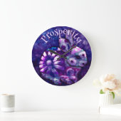 Whimsical Floral Bunny Rabbit Personalized ラージ壁時計 (ホーム)