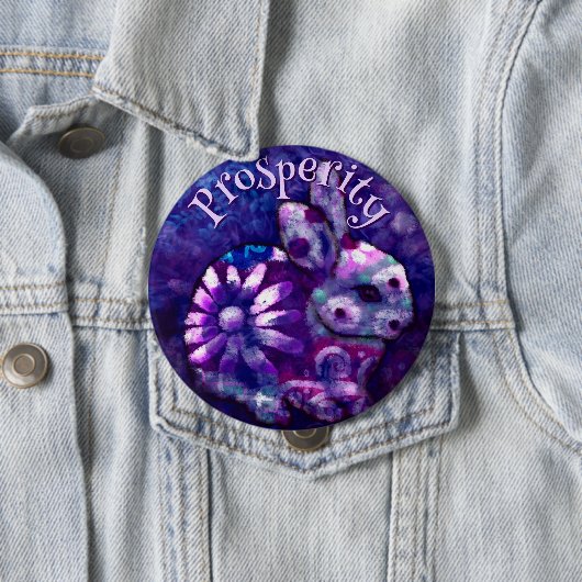 Whimsical Floral Bunny Rabbit Personalized 缶バッジ (インサイチュ)