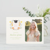 Whimsical Floral Crest Graduation Invitation 招待状 (スタンド正面)