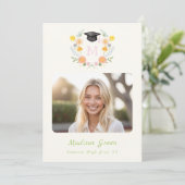 Whimsical Floral Crest Graduation Invitation 招待状 (スタンド正面)