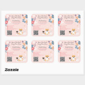 Whimsical floral cute pastel pet sitter dog walker スクエアシール (シート)