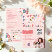 Whimsical floral cute pastel pet sitter dog walker チラシ