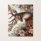 Whimsical Floral Deer Forest ジグソーパズル (縦)