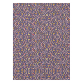 Whimsical Floral Design with Vines on Purple Back テーブルクロス