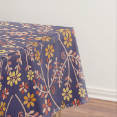 Whimsical Floral Design with Vines on Purple Back テーブルクロス (インサイチュ)