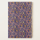 Whimsical Floral Design with Vines on Purple Back プランナー手帳 (裏面)