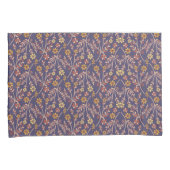 Whimsical Floral Design with Vines on Purple Back 枕カバー (正面右)