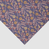 Whimsical Floral Design with Vines on Purple Back 薄葉紙 (詳細)