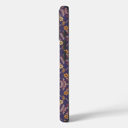 Whimsical Floral Design with Vines on Purple Back Case-Mate iPhoneケース (裏面 / 左)