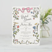 Whimsical Floral Doodle Bridal Shower Invite 招待状 (スタンド正面)