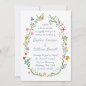 Whimsical Floral Doodle Wedding 招待状 (正面)