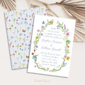 Whimsical Floral Doodle Wedding 招待状