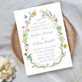 Whimsical Floral Doodle Wedding 招待状