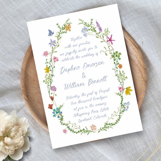 Whimsical Floral Doodle Wedding 招待状