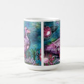 Whimsical Floral Duck Purple Teal Personalized コーヒーマグカップ (中央)