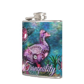 Whimsical Floral Duck Purple Teal Personalized フラスク (左)