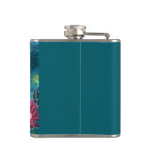 Whimsical Floral Duck Purple Teal Personalized フラスク (裏面)