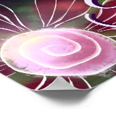 Whimsical Floral Duck Purple Teal Personalized ポスター (角)