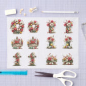 Whimsical Floral Easter for  Shells  Decoupage 薄葉紙 (クラフト)