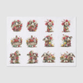 Whimsical Floral Easter for Shells  Decoupage 薄葉紙 (正面)