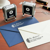 Whimsical Floral Family Name, Fancy Return Address セルフインキングスタンプ