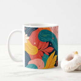 Whimsical Floral Flow Mug コーヒーマグカップ